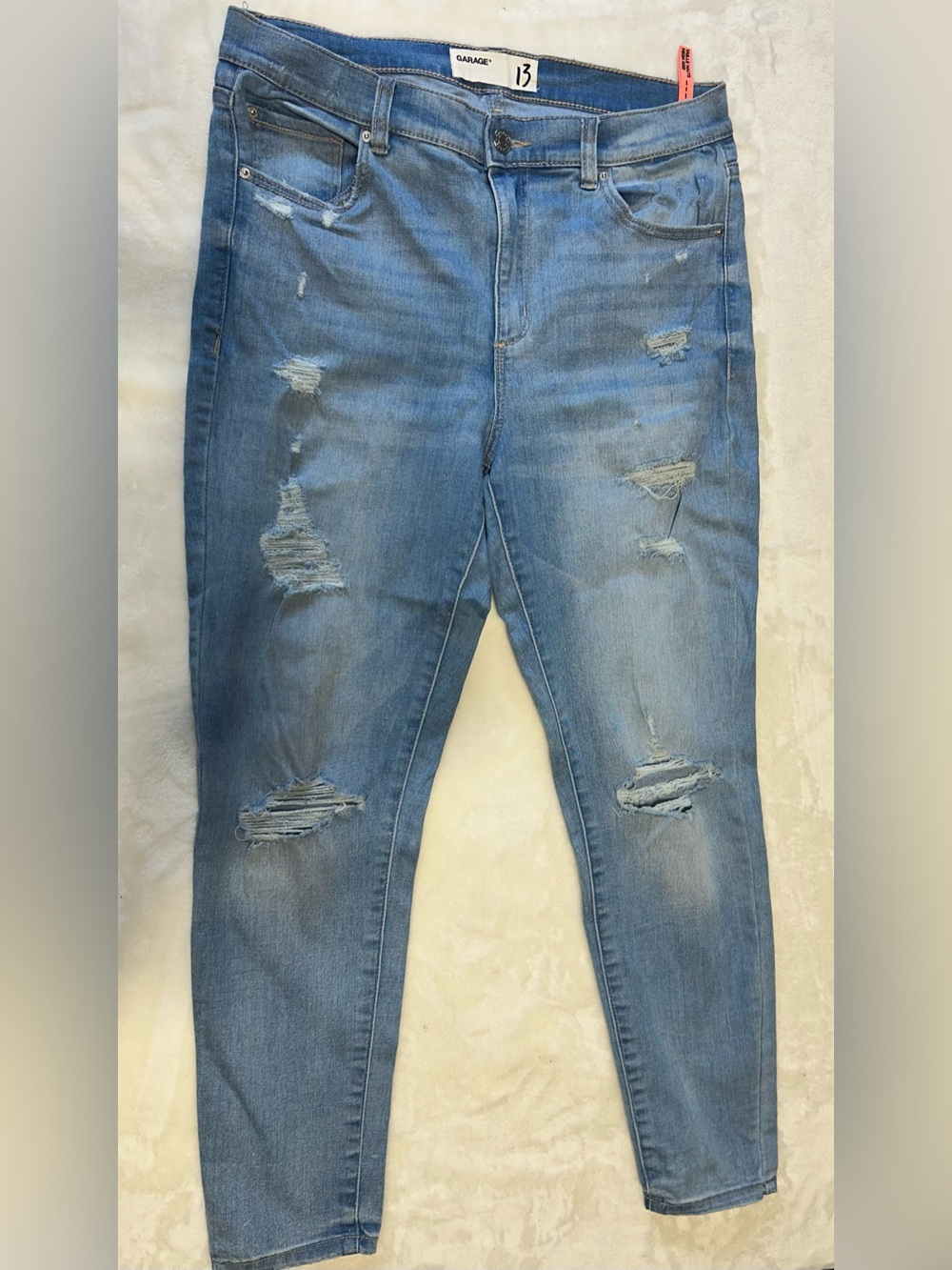 Garage Women’s Skinny Ripped Jeans - Light Blue